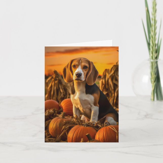 Beagle Thanksgiving Holiday Card (Front)