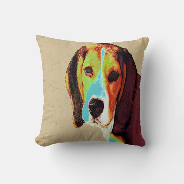 Beagle Throw Pillow (Front)