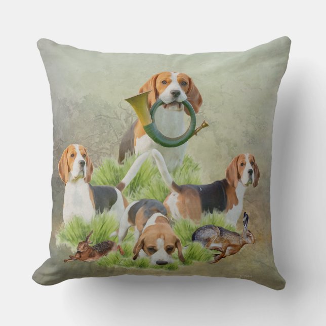 Beagle  throw pillow (Front)