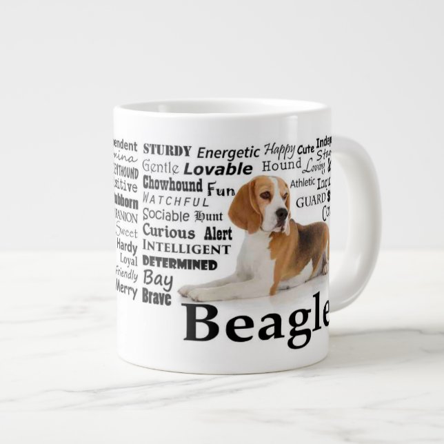 Beagle Traits Jumbo Mug (Front Right)
