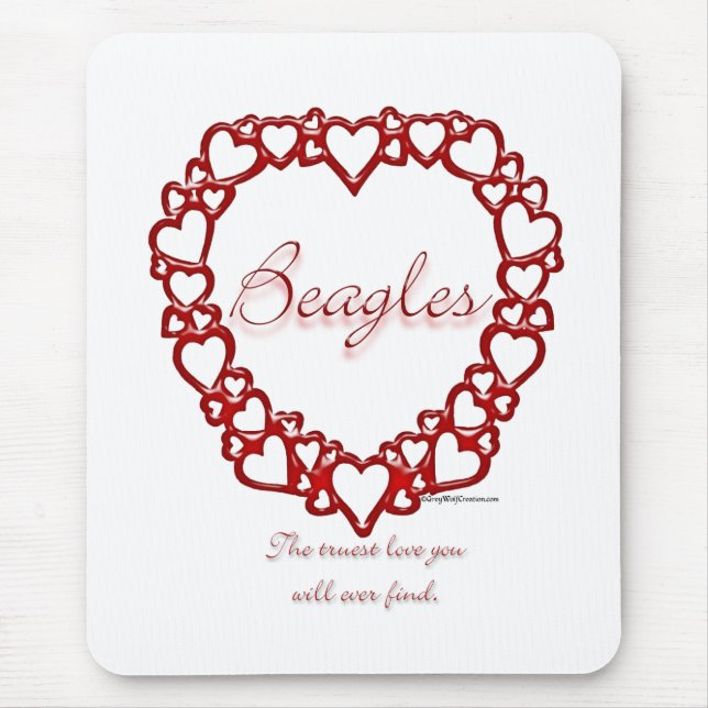 Beagle True Love Mouse Pad (Front)