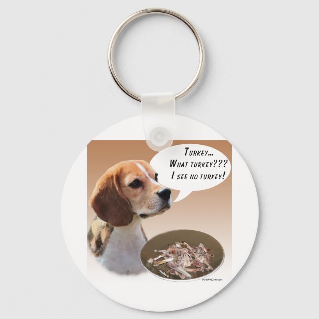 Beagle Turkey Keychain (Front)
