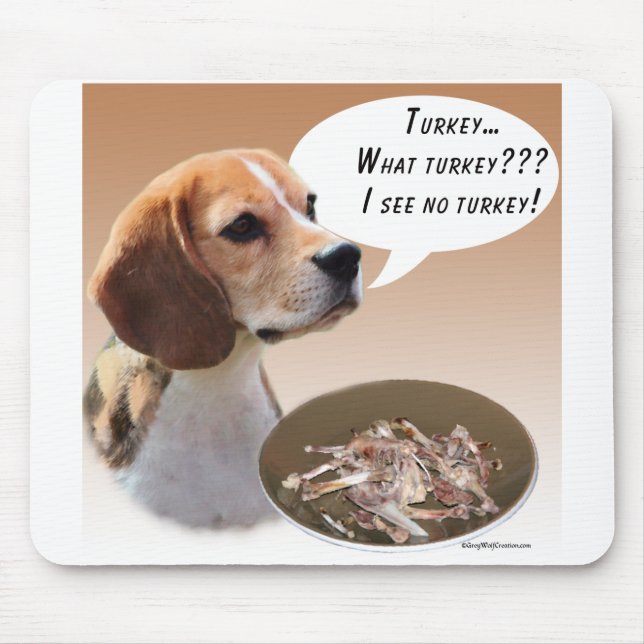 Beagle Turkey Mouse Pad (Front)