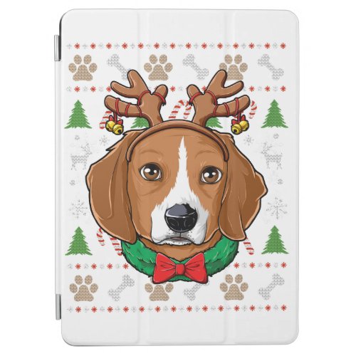 Beagle Ugly Christmas Reindeer Antlers Xmas Girls  iPad Air Cover