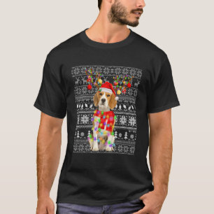 Beagle Ugly Christmas Reindeer Lights Funny For Do T-Shirt