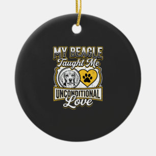 Beagle Unconditional Love Dog Owner Ceramic Ornament