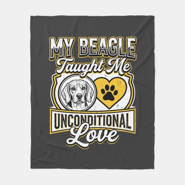 Beagle Unconditional Love Dog Owner Fleece Blanket (Front)