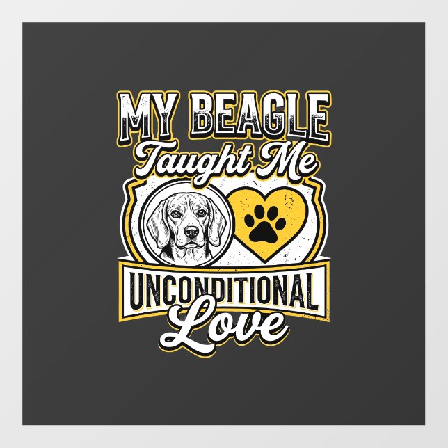 Beagle Unconditional Love Dog Owner Floor Decals (Front)