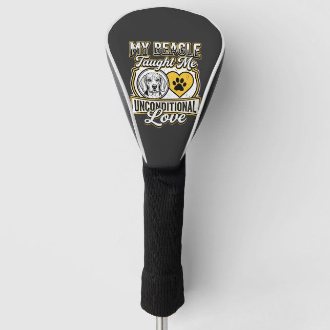 Beagle Unconditional Love Dog Owner Golf Head Cover (Front)