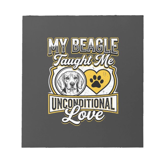 Beagle Unconditional Love Dog Owner Notepad (Front)