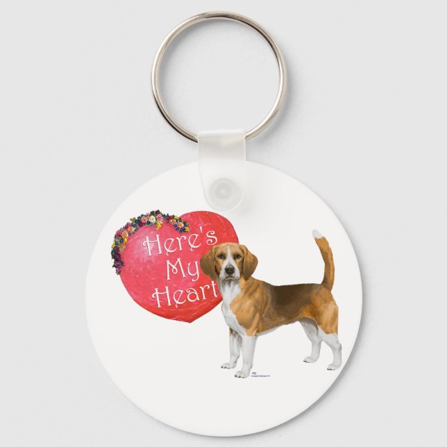Beagle Valentine Keychain (Front)
