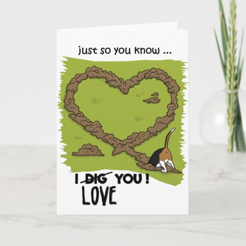 Beagle Valentines card Dog Beagle love card