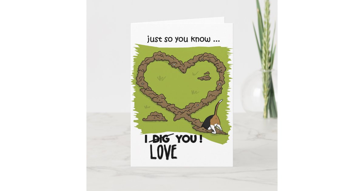 Beagle Valentines card; Dog Beagle love card | Zazzle