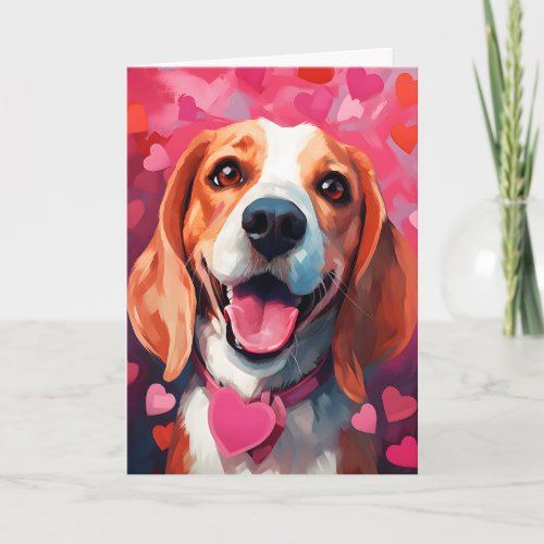 Beagle Valentines day Card