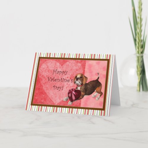 Beagle Valentines Day Card _ Blank Inside
