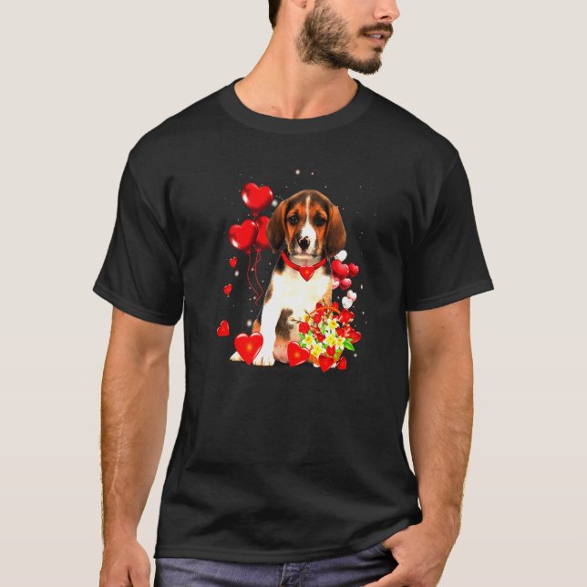 Beagle Valentines Day Dog Valentine T-Shirt (Front)