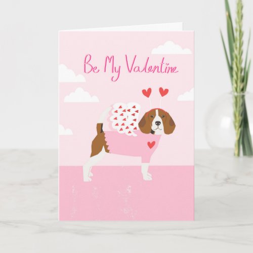 Beagle Valentines day Love card