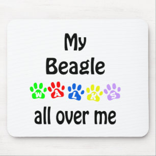 Beagle Walks Design Mouse Pad