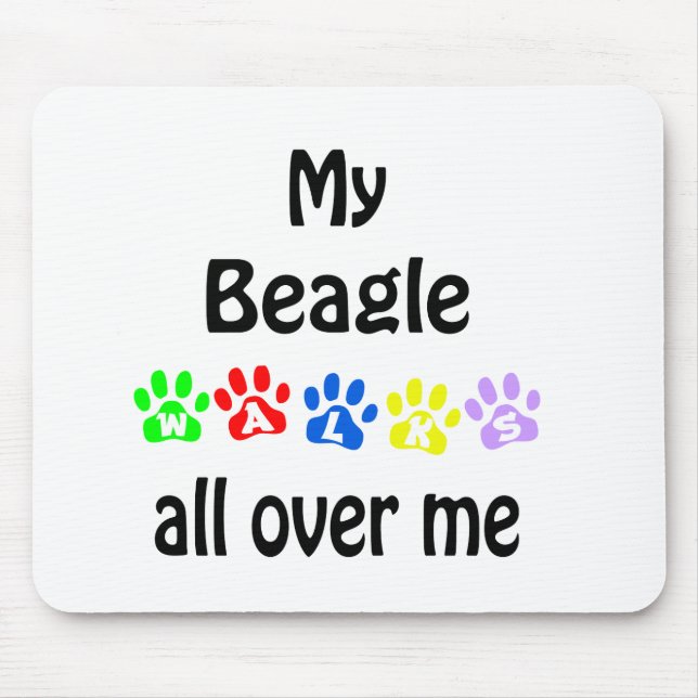 Beagle Walks Design Mouse Pad (Front)