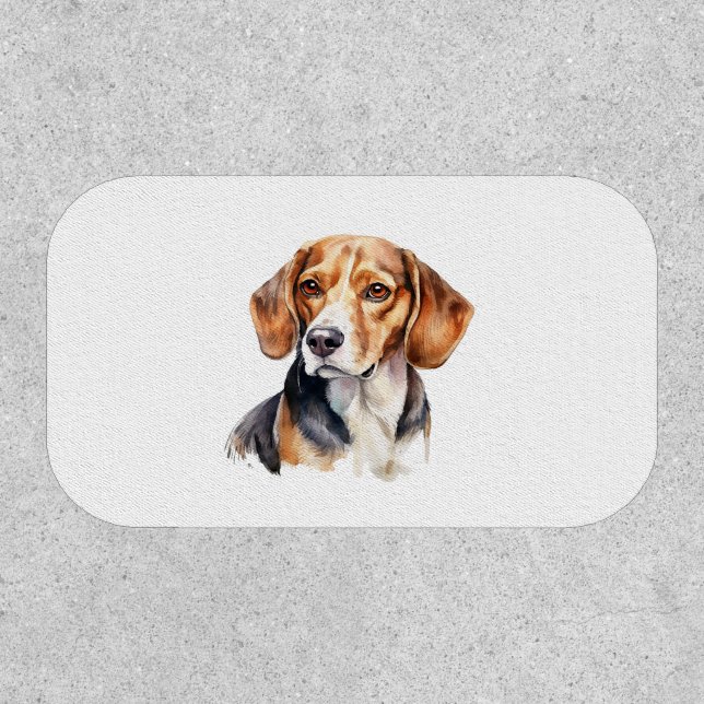 Beagle watercolor art Beagle watercolor print Patch (Front)