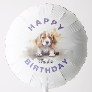 Beagle Watercolor Mylar Balloon