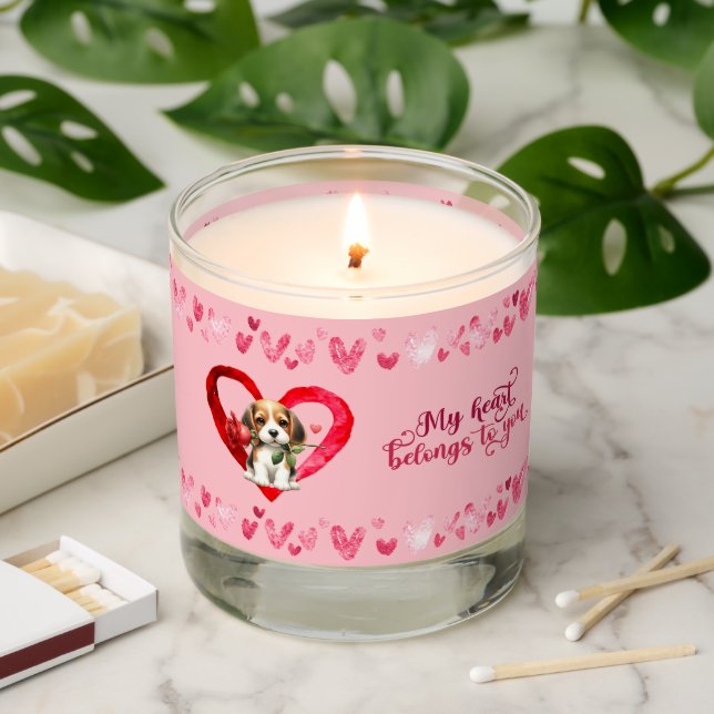 Beagle Watercolor Scented Jar Candle (Lit)