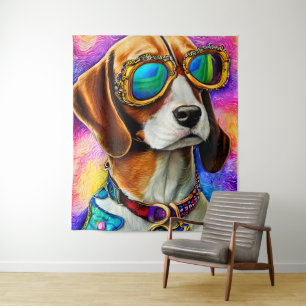 Beagle Wearing Sunglasses Tapestry