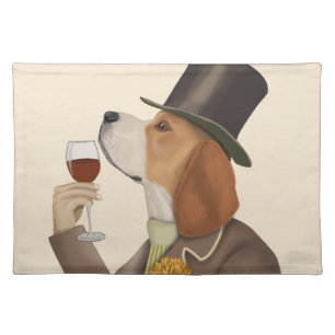 Beagle Wine Snob Cloth Placemat