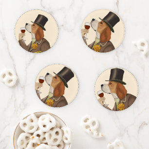 Beagle Wine Snob Coaster Set