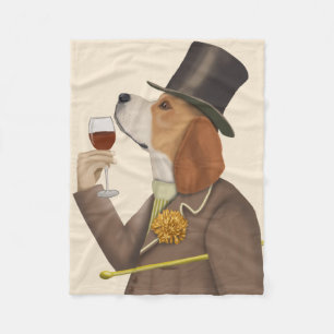 Beagle Wine Snob Fleece Blanket
