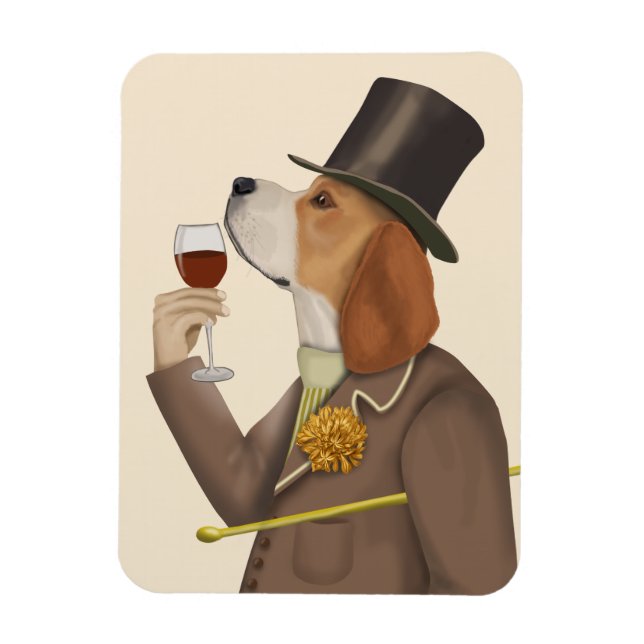 Beagle Wine Snob Magnet (Vertical)