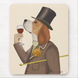 Beagle Wine Snob Mouse Pad