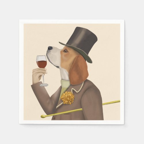 Beagle Wine Snob Napkins