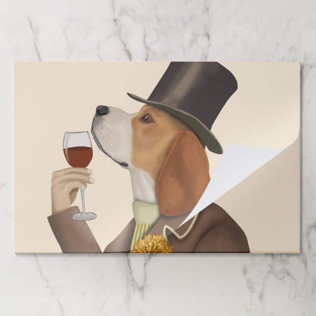 Beagle Wine Snob Paper Pad (Folded)