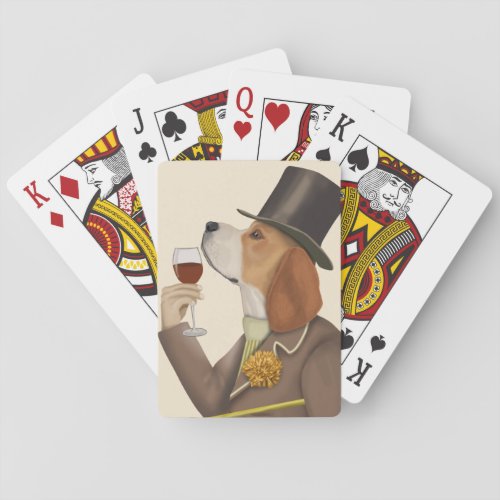 Beagle Wine Snob Playing Cards