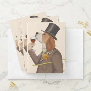 Beagle Wine Snob Pocket Folder
