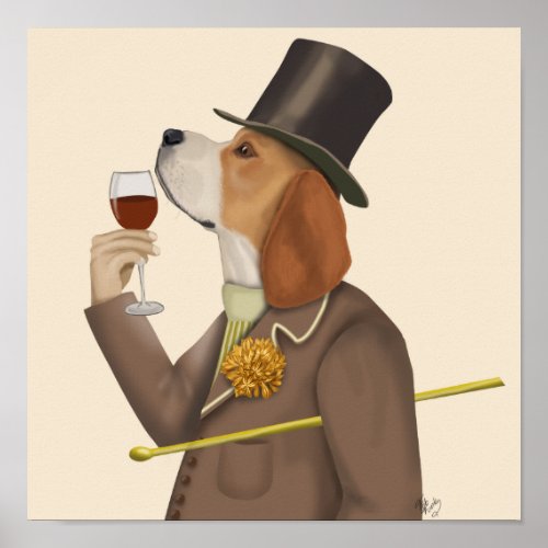 Beagle Wine Snob Poster