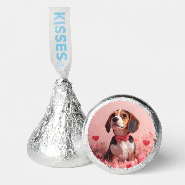 Beagle with Roses - Valentine's Day Hershey®'s Kisses® (Front)