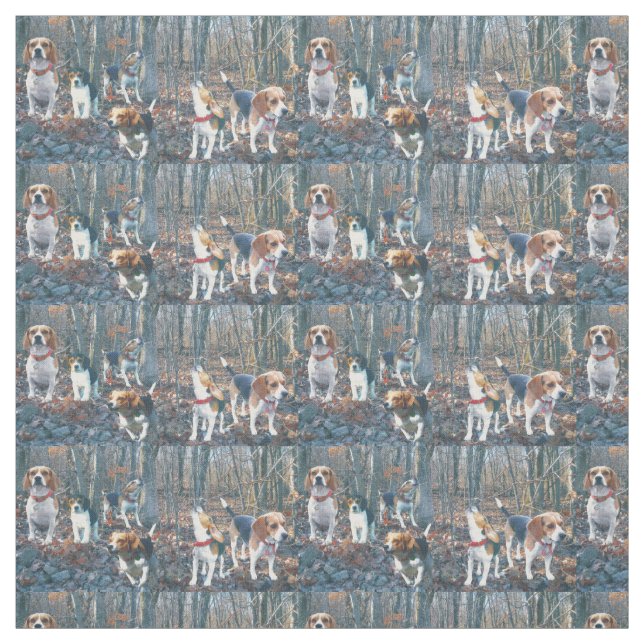 Beagle Woodland Fabric to Howl About (Swatch)