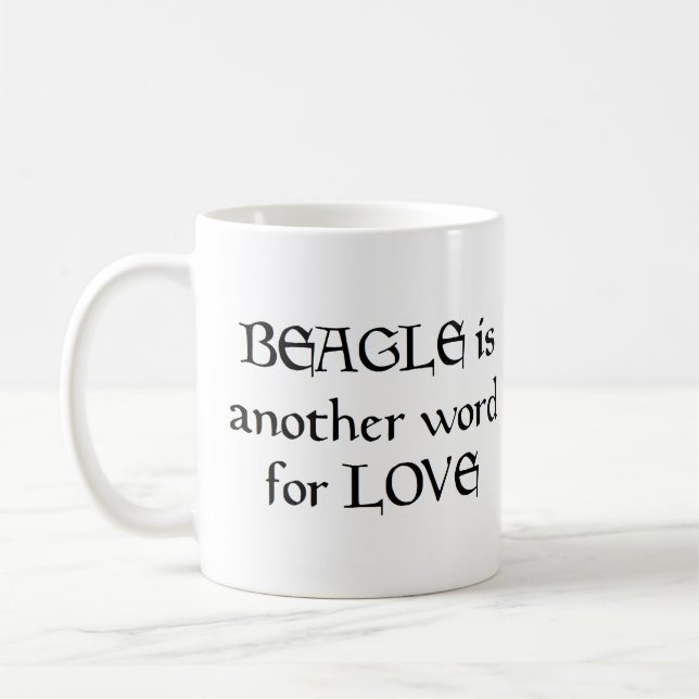 beagle word coffee mug (Left)