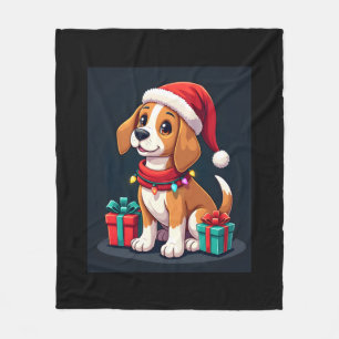 Beagle Xmas Lighting Santa Beagle Dog Christmas Ta Fleece Blanket