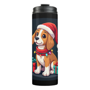 Beagle Xmas Lighting Santa Beagle Dog Christmas Ta Thermal Tumbler