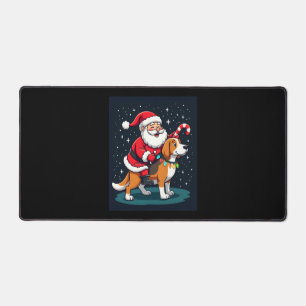 Beagle Xmas Lighting Santa Riding Beagle Dog Chris Desk Mat
