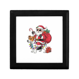 Beagle Xmas Lighting Santa Riding Beagle Dog Chris Gift Box