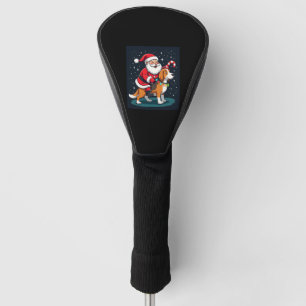 Beagle Xmas Lighting Santa Riding Beagle Dog Chris Golf Head Cover