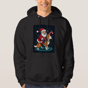 Beagle Xmas Lighting Santa Riding Beagle Dog Chris Hoodie