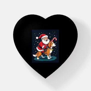 Beagle Xmas Lighting Santa Riding Beagle Dog Chris Paperweight