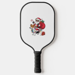 Beagle Xmas Lighting Santa Riding Beagle Dog Chris Pickleball Paddle