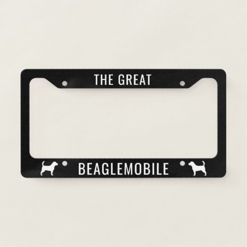 Beaglemobile Beagle Dog Silhouettes  Personalized License Plate Frame