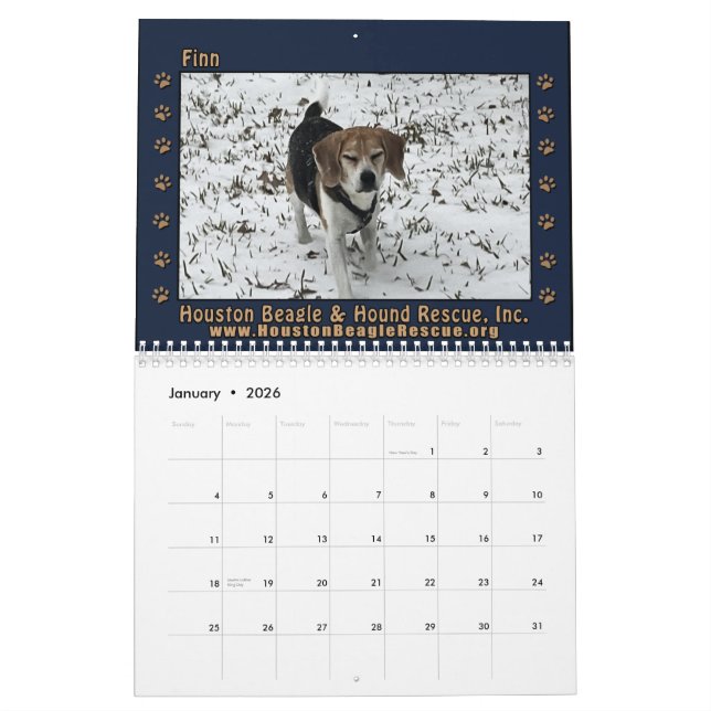 Beagles and Buddies 2026 Calendar (Jan 2026)